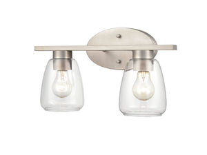 Vanity Fixtures 2 Lamps Vanity Light - Satin Nickel - Clear Glass - 16in. Wide