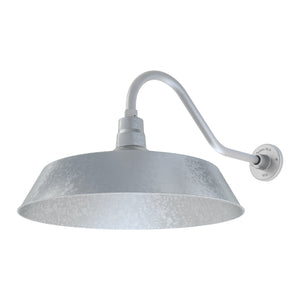 Fovero RLM 21" Galvanized RLM Barn Light Shade With 22" Long Gooseneck Arm