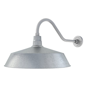 Fovero RLM 21" Galvanized RLM Barn Light Shade With 22" Long Gooseneck Arm