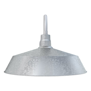 Fovero RLM 21" Galvanized RLM Barn Light Shade With 22" Long Gooseneck Arm