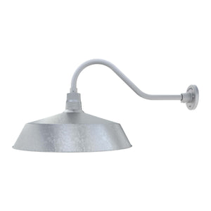 Fovero RLM 21" Galvanized RLM Barn Light Shade With 22" Long Gooseneck Arm