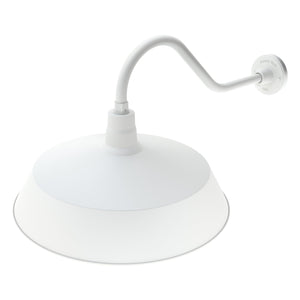 Fovero RLM 21" White RLM Barn Light Shade With 22" Long Gooseneck Arm