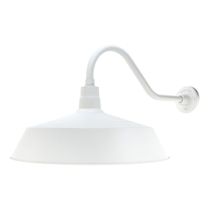 Fovero RLM 21" White RLM Barn Light Shade With 22" Long Gooseneck Arm