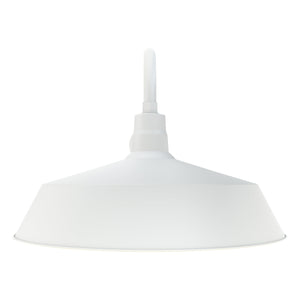 Fovero RLM 21" White RLM Barn Light Shade With 22" Long Gooseneck Arm