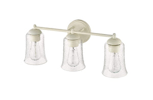 Vanity Fixtures 3 Lamps Abilene Vanity Light - Cottage White - Clear Chiseled Glass - 21.75in. Wide