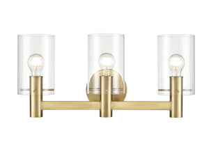 Vanity Fixtures 3 Lamps Apolla Vanity Light - Vintage Brass - Clear Glass - 24in. Wide