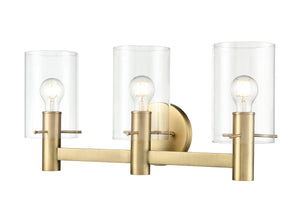 Vanity Fixtures 3 Lamps Apolla Vanity Light - Vintage Brass - Clear Glass - 24in. Wide