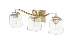 Vanity Fixtures 3 Lamps Avenna Vanity Light - Modern Gold - Clear Glass - 23.6in. Wide