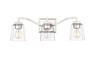 Vanity Fixtures 3 Lamps Avenna Vanity Light - Polished Nickel - Clear Glass - 23.6in. Wide