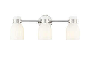 Vanity Fixtures 3 Lamps Corella Vanity Light - Polished Nickel - Opal Shiny Glass - 22.4in. Wide