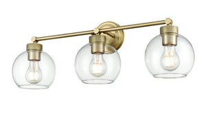 Vanity Fixtures 3 Lamps Jonatan Vanity Light - Vintage Brass - Clear Glass - 25in. Wide