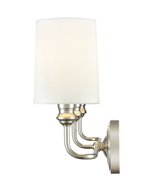 Vanity Fixtures 3 Lamps Leena Vanity Light - Polished Nickel - White Fabric Shade - 22in. Wide