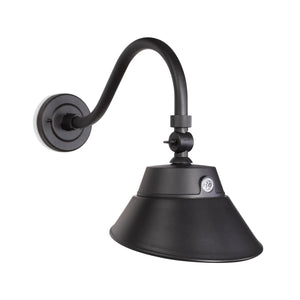 Integrated LED RLM 30W/20W/15W Black LED Gooseneck Sign Light Fixture - 10in Shade - 3K/4K/5K CCT - 120V - Photocell