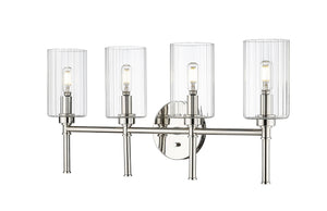 Vanity Fixtures 4 Lamps Chastine Vanity Light - Polished Nickel - Clear Beveled Glass - 25.5in. Wide