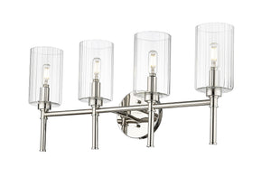 Vanity Fixtures 4 Lamps Chastine Vanity Light - Polished Nickel - Clear Beveled Glass - 25.5in. Wide