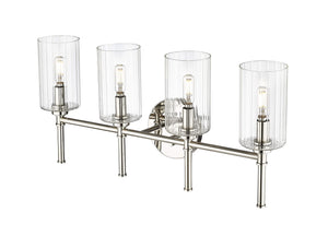 Vanity Fixtures 4 Lamps Chastine Vanity Light - Polished Nickel - Clear Beveled Glass - 25.5in. Wide