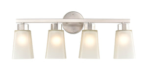 Vanity Fixtures 4 Lamps Coley Vanity Light - Brushed Nickel - Frosted White Glass - 24.625in. Wide