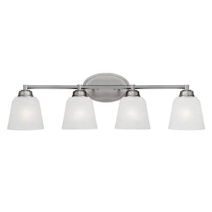 Vanity Fixtures 4 Lamps Franklin Vanity Light - Brushed Pewter - Light India Scavo Glass - 31in. Wide