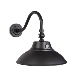 Integrated LED RLM 42W/35W/28W Black LED Gooseneck Barn Light Fixture - 14in Shade - 3K/4K/5K CCT - 120V - Photocell