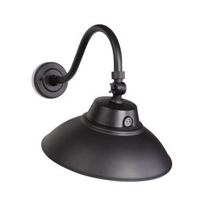 Integrated LED RLM 42W/35W/28W Black LED Gooseneck Barn Light Fixture - 14in Shade - 3K/4K/5K CCT - 120V - Photocell