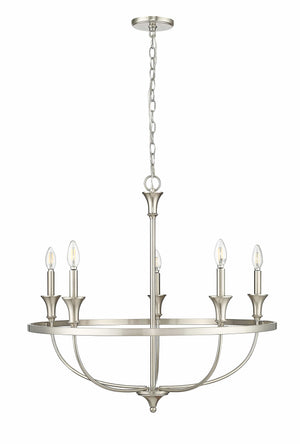 Chandeliers 5 Lamps Emery Chandelier - Brushed Nickel - 29.1in Diameter - E12 Candelabra Base