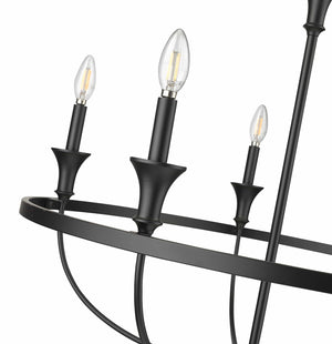 Chandeliers 5 Lamps Emery Chandelier - Matte Black - 29.1in Diameter - E12 Candelabra Base