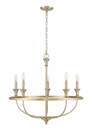 Chandeliers 5 Lamps Emery Chandelier - Modern Gold - 29.1in Diameter - E12 Candelabra Base