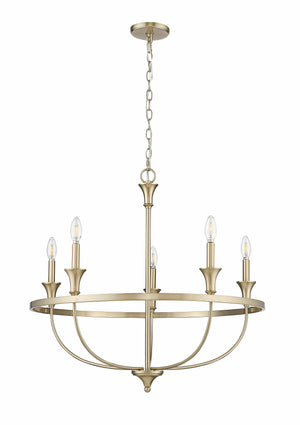 Chandeliers 5 Lamps Emery Chandelier - Modern Gold - 29.1in Diameter - E12 Candelabra Base