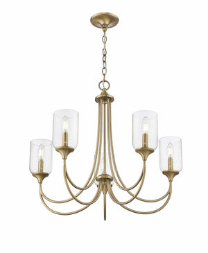 Chandeliers 5 Lamps Waddingham Chandelier - Vintage Brass - 27in Diameter - E12 Candelabra Base