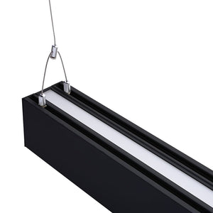 LED High Bay Lights 50W LED Linear Up & Down Suspension Light Fixture / 3K/4K/5K CCT / Black Finish / Dimmable / DLC Premium