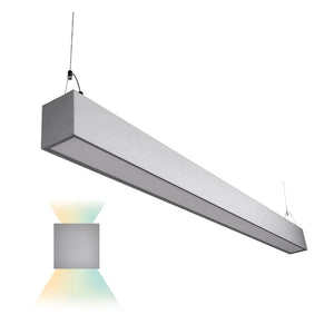 LED High Bay Lights 50W LED Linear Up & Down Suspension Light Fixture / 3K/4K/5K CCT / Silver Finish / Dimmable / DLC Premium