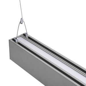 LED High Bay Lights 50W LED Linear Up & Down Suspension Light Fixture / 3K/4K/5K CCT / Silver Finish / Dimmable / DLC Premium