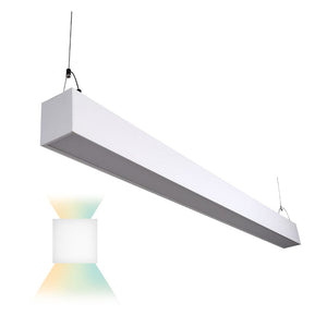 LED High Bay Lights 50W LED Linear Up & Down Suspension Light Fixture / 3K/4K/5K CCT / White Finish / Dimmable / DLC Premium