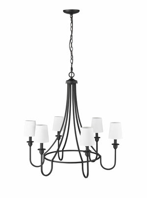 Chandeliers 6 Lamps Artemis Chandelier - Matte Black - 30in Diameter - E12 Candelabra Base