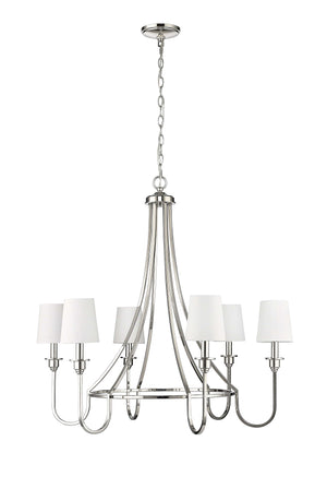 Chandeliers 6 Lamps Artemis Chandelier - Polished Nickel - 30in Diameter - E12 Candelabra Base