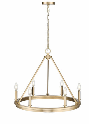 Chandeliers 6 Lamps Carruth Chandelier - Modern Gold - 25in Diameter - E12 Candelabra Base