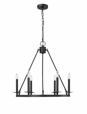 Chandeliers 6 Lamps Florence Chandelier - Matte Black - 26in Diameter - E12 Candelabra Base