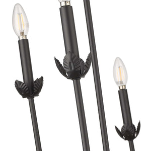 Chandeliers 6 Lamps Freesia Chandelier - Matte Black - 25.625in Diameter - E12 Candelabra Base