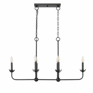 Chandeliers 6 Lamps Freesia Chandelier - Matte Black - 35.625in Diameter - E12 Candelabra Base