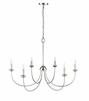 Chandeliers 6 Lamps Huxley Chandelier - Polished Nickel - 29in Diameter - E12 Candelabra Base