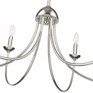 Chandeliers 6 Lamps Huxley Chandelier - Polished Nickel - 29in Diameter - E12 Candelabra Base