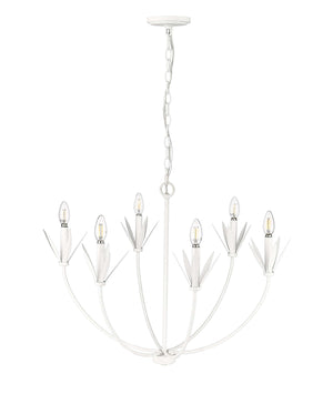 Chandeliers 6 Lamps Primrose Chandelier - Textured White - 30.5in Diameter - E12 Candelabra Base