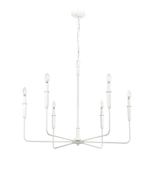 Chandeliers 6 Lamps Savanne Chandelier - Textured White - 38in Diameter - E12 Candelabra Base