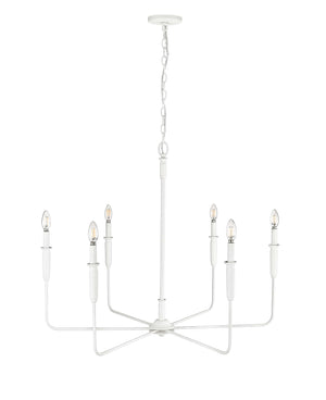 Chandeliers 6 Lamps Savanne Chandelier - Textured White - 38in Diameter - E12 Candelabra Base