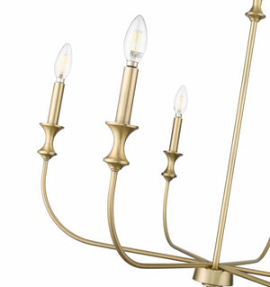 Chandeliers 6 Lamps Savanne Chandelier - Vintage Brass - 28.25in Diameter - E12 Candelabra Base