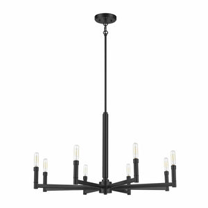 Chandeliers 8 Lamps Daxley Chandelier - Matte Black - 31.25in Diameter - E12 Candelabra Base