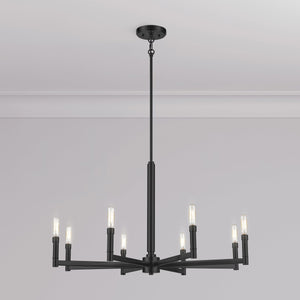 Chandeliers 8 Lamps Daxley Chandelier - Matte Black - 31.25in Diameter - E12 Candelabra Base