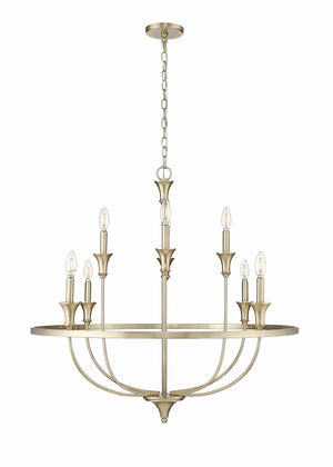 Chandeliers 8 Lamps Emery Chandelier - Modern Gold - 33.5in Diameter - E12 Candelabra Base