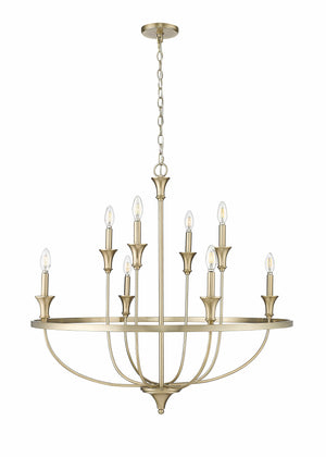 Chandeliers 8 Lamps Emery Chandelier - Modern Gold - 33.5in Diameter - E12 Candelabra Base