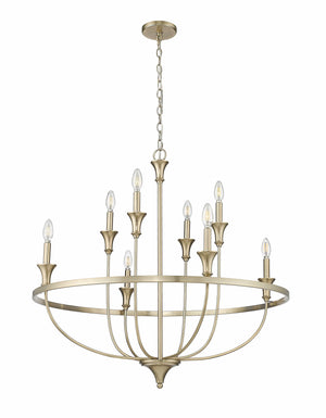 Chandeliers 8 Lamps Emery Chandelier - Modern Gold - 33.5in Diameter - E12 Candelabra Base